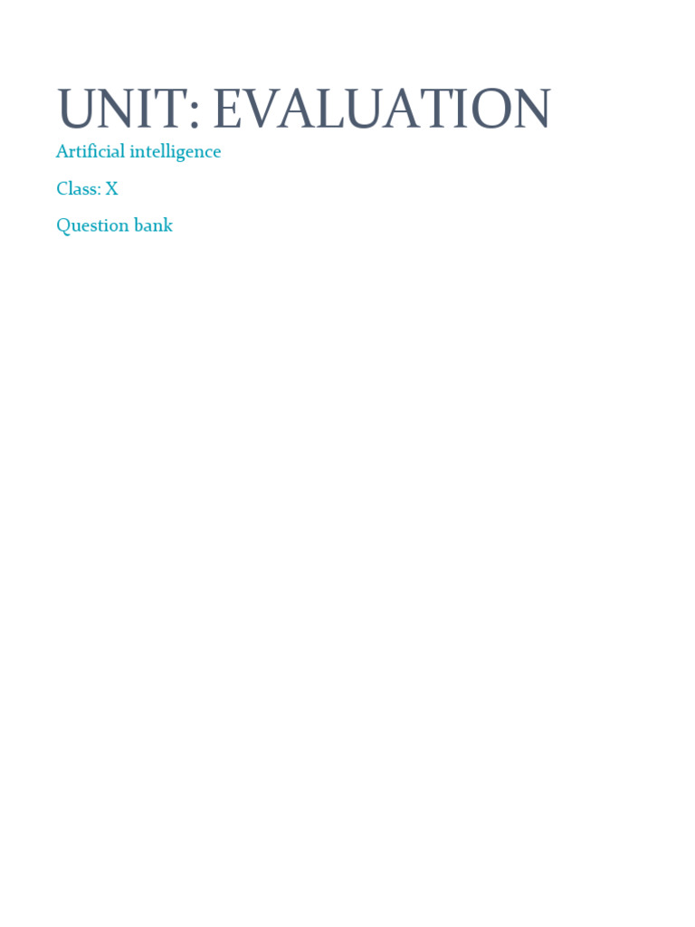 Evaluation Question Bank | PDF