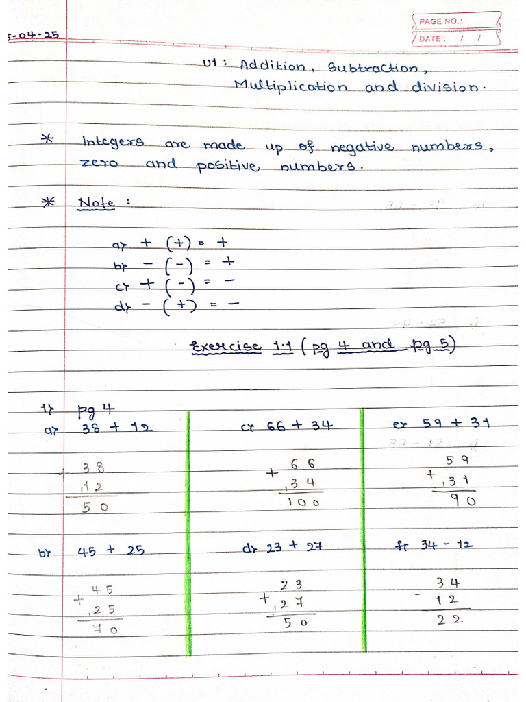 Math CW - Unit 1 - Grade 6 | PDF