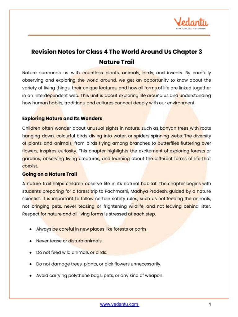 CBSE Notes Class 4 The World Around Us Chapter 3 - by Me | PDF