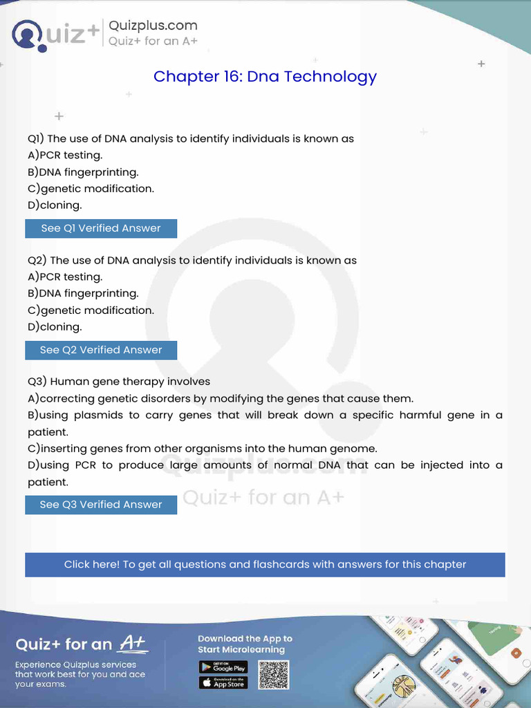 The Use of Dna Analysis To Identify Individuals Is Known As | PDF