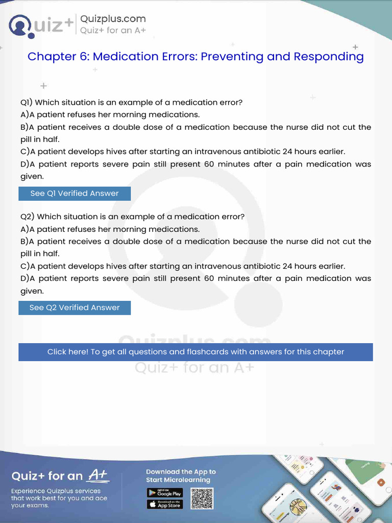Which Situation Is An Example of A Medication Error | PDF