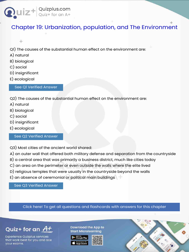 The Causes of The Substantial Human Effect On The Environment Are | PDF
