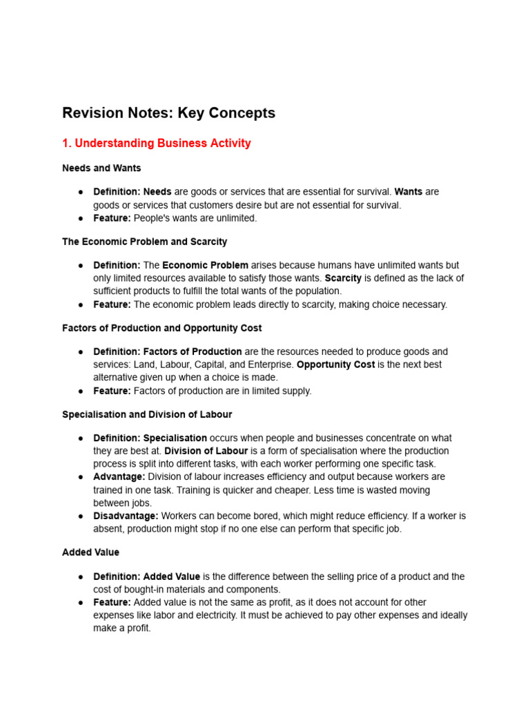 Business Studies All Notes Pt2 | PDF