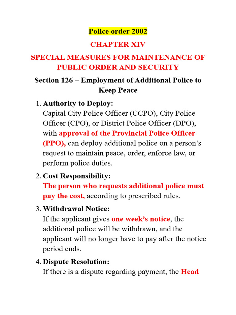 Police Order 2002 | PDF