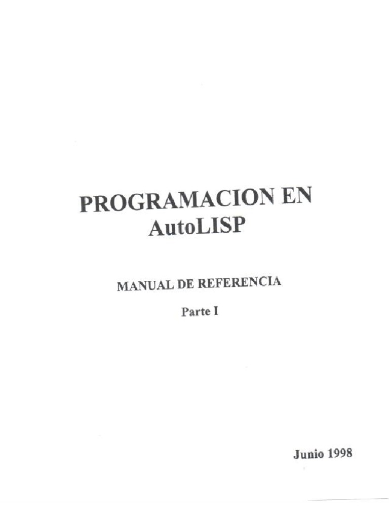 Programacion en AutoLisp - Manual de Referencia Parte I | PDF