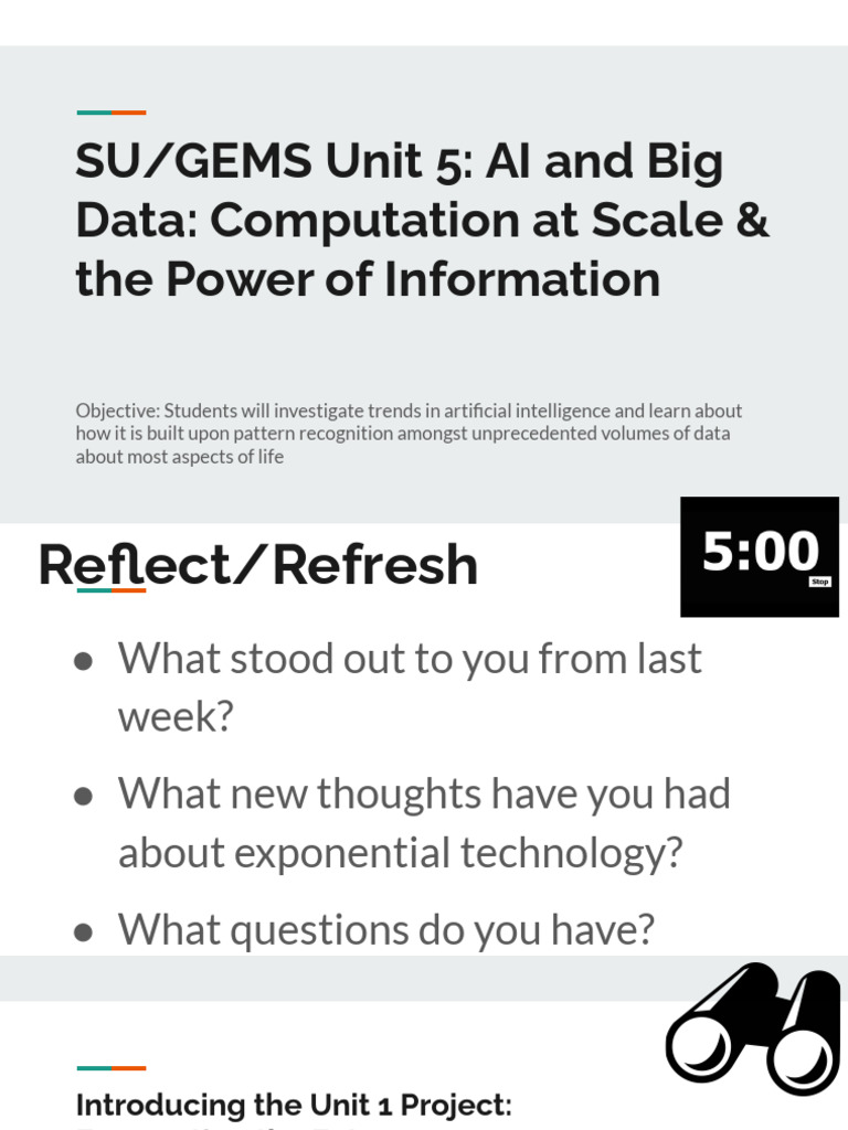 SU GEMS Unit 5 - AI and Big Data - Computation at Scale & The Power of ...