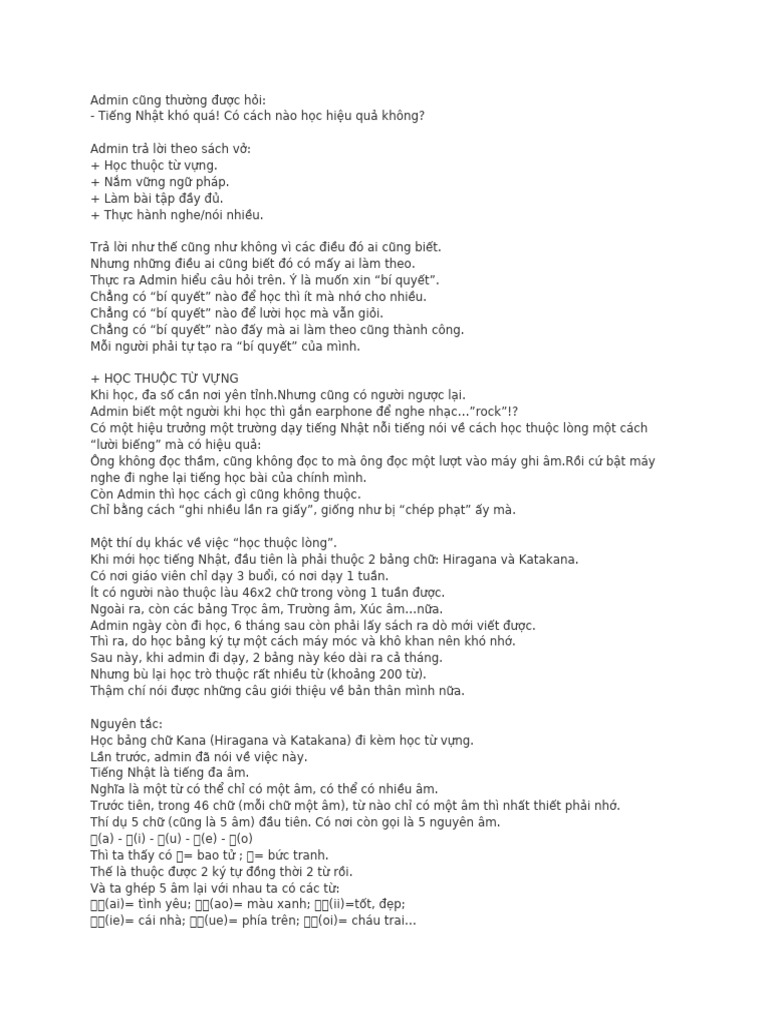 KN Hoc Tieng Nhat | PDF