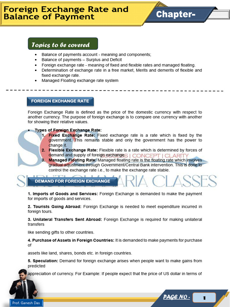 Foreign Exchange Rate and Balance of Payment | PDF | Exchange Rate ...