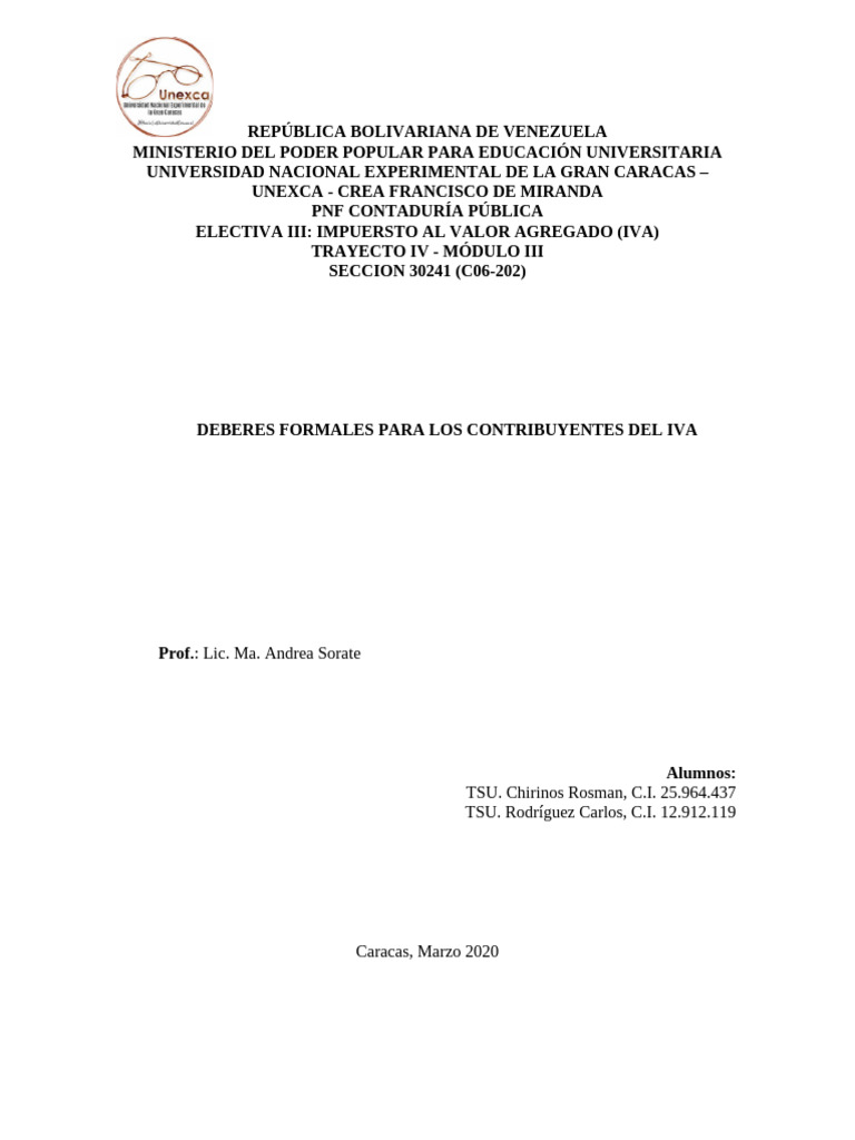 Evaluación Nro 3 - IVA - V2 | PDF
