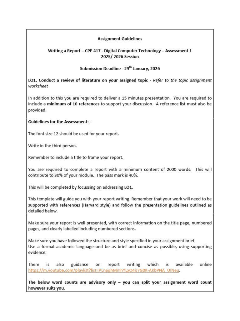 Cpe 417 - Assignment Instruction - Lo1 | PDF