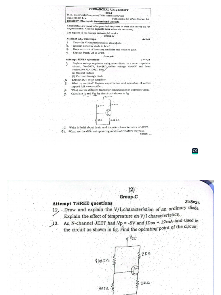 Edc Past Questions From 2022 To 2024 | PDF