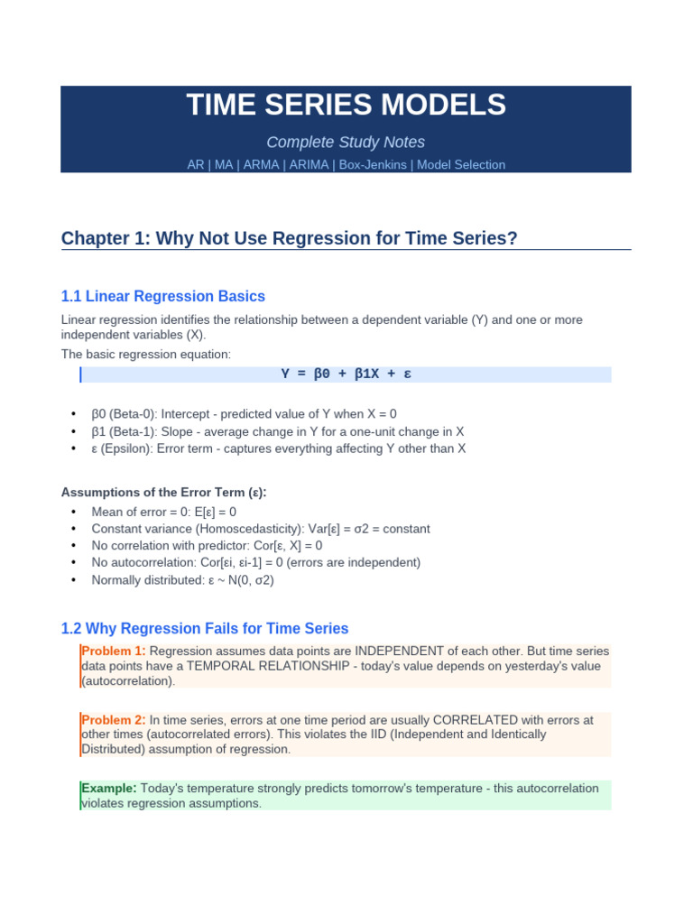 TimeSeries Complete Notes | PDF