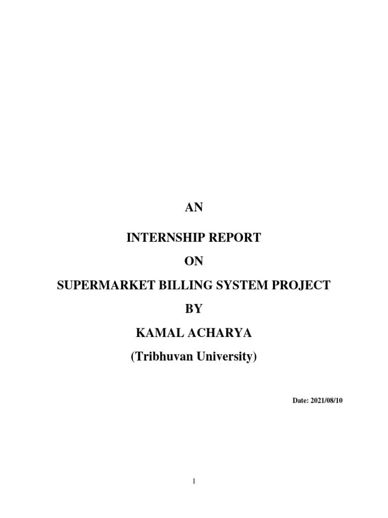 Supermarket Billing System Project Repor | PDF