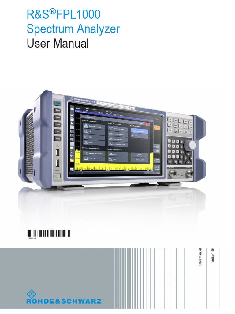 R&S FPL1003 P6 Spectrum Analyzer FPL1000 Series User Manual | PDF