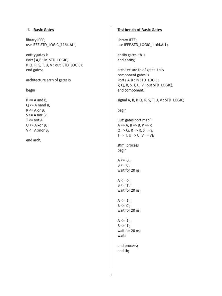 VHDL Lab | PDF