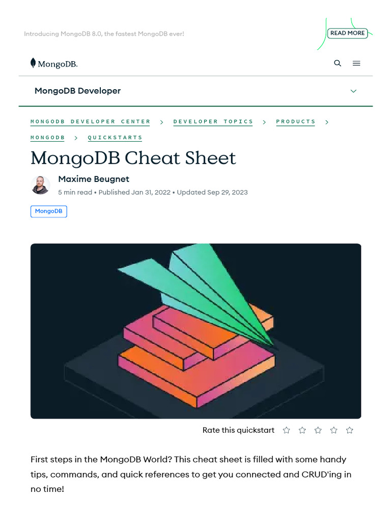 MongoDB Cheat Sheet - MongoDB | PDF