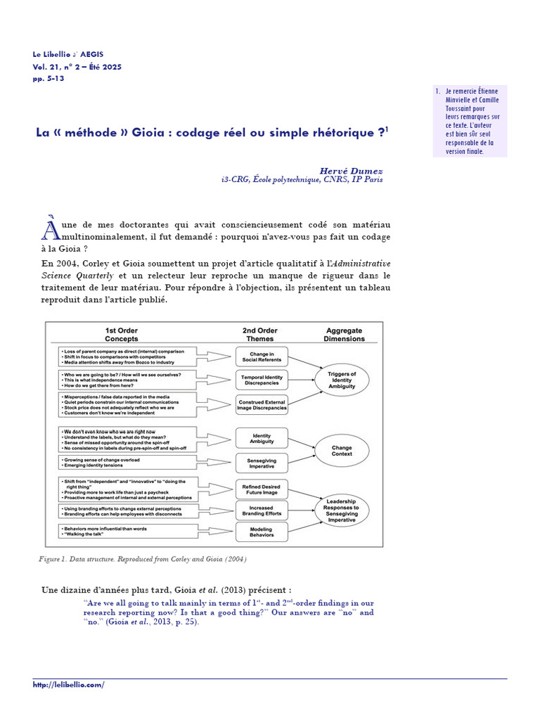 DUMEZ 2025 - La Méthode Gioia Codage Réel Ou Simple Rhétorique | PDF ...