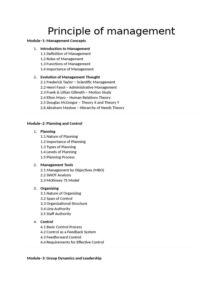 Principle of Management | PDF