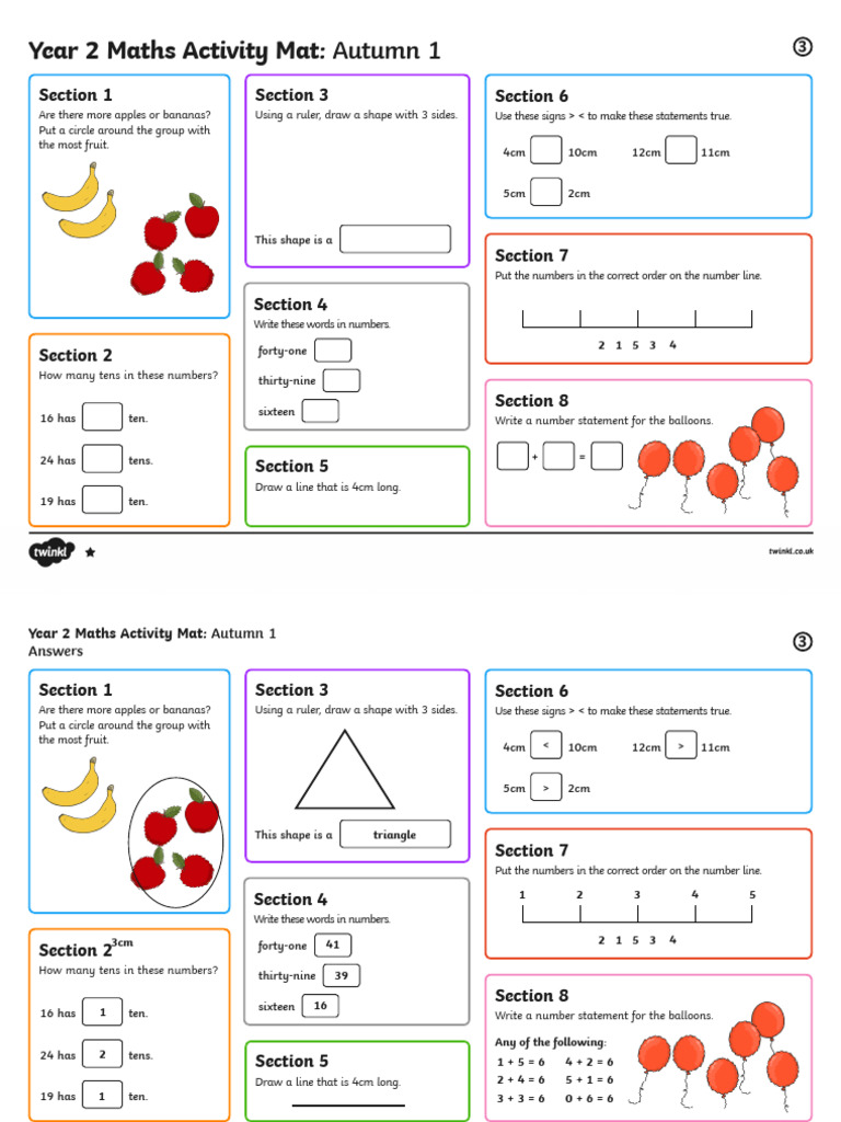 Y2 Maths Mat 3 | PDF