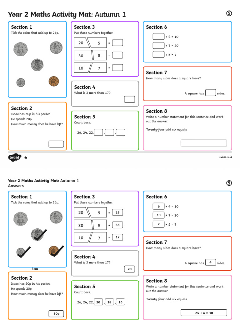 Y2 Maths Mat 5 | PDF