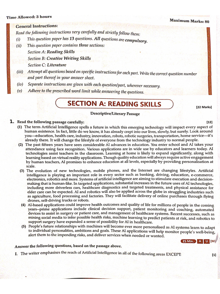 Practice Paper 2 English | PDF
