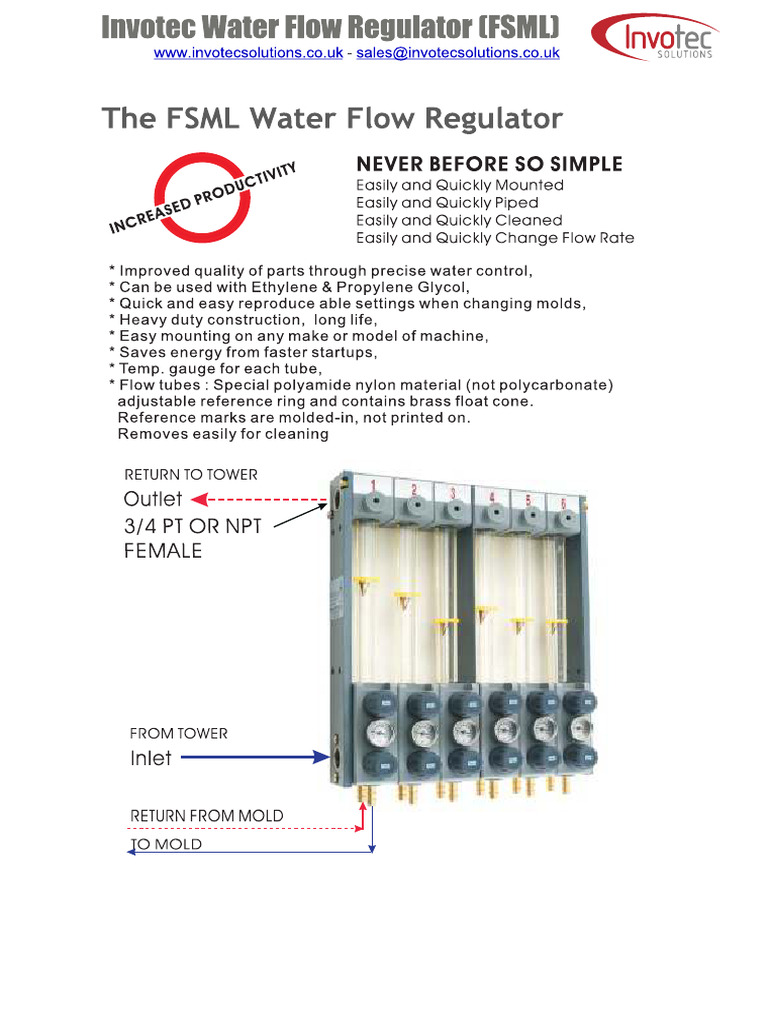 Invotec OEM Style Waterflow Regulators FSML Model | PDF