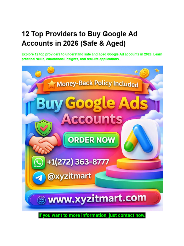 12 Top Providers To Buy Google Ads Accounts in 2026 (Safe & Aged) | PDF