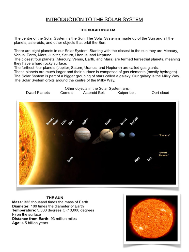 Our Solar System With Pics PDF | PDF | Solar System | Planets
