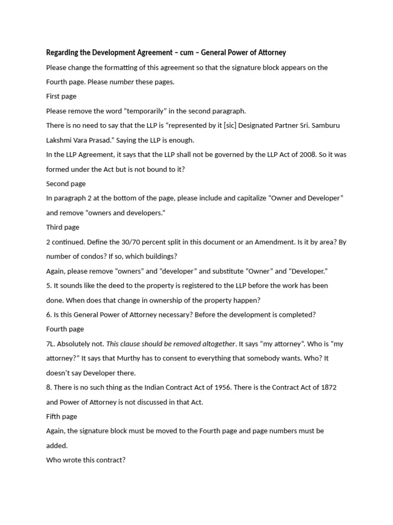 Development Agreement Amendments | PDF