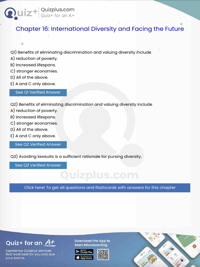 Benefits of Eliminating Discrimination and Valuing Diversity Include | PDF