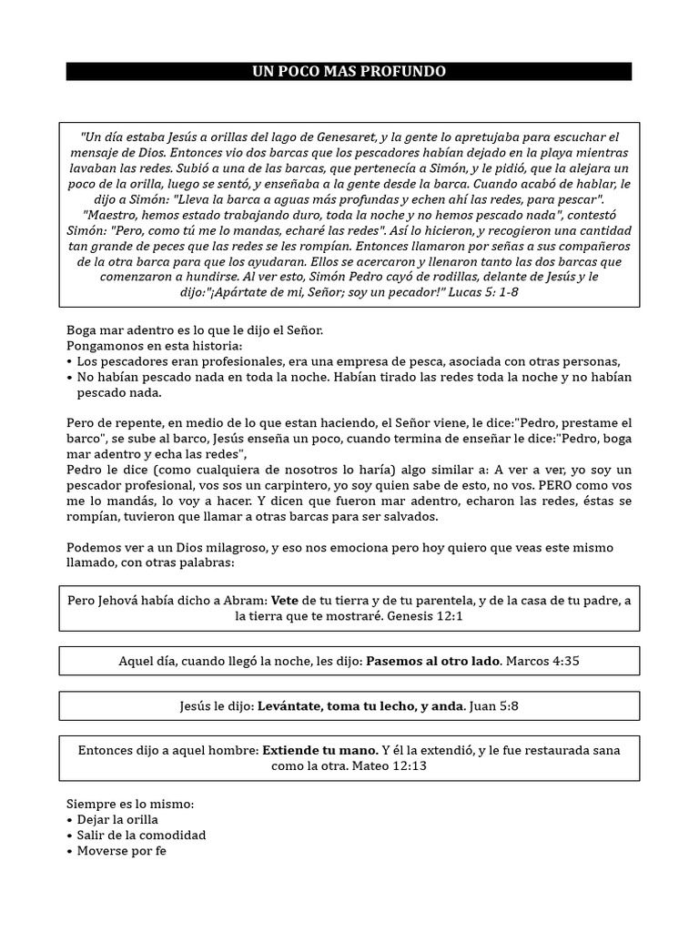 Un Poco Más Profundo - PREDICA | PDF