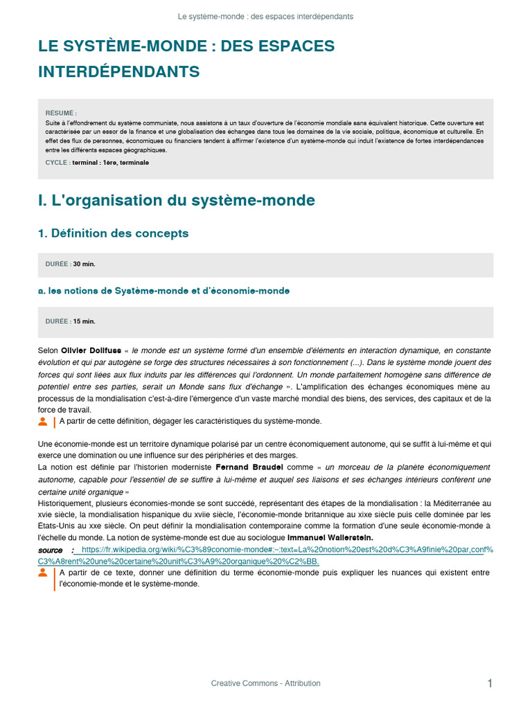 Le Système Monde | PDF