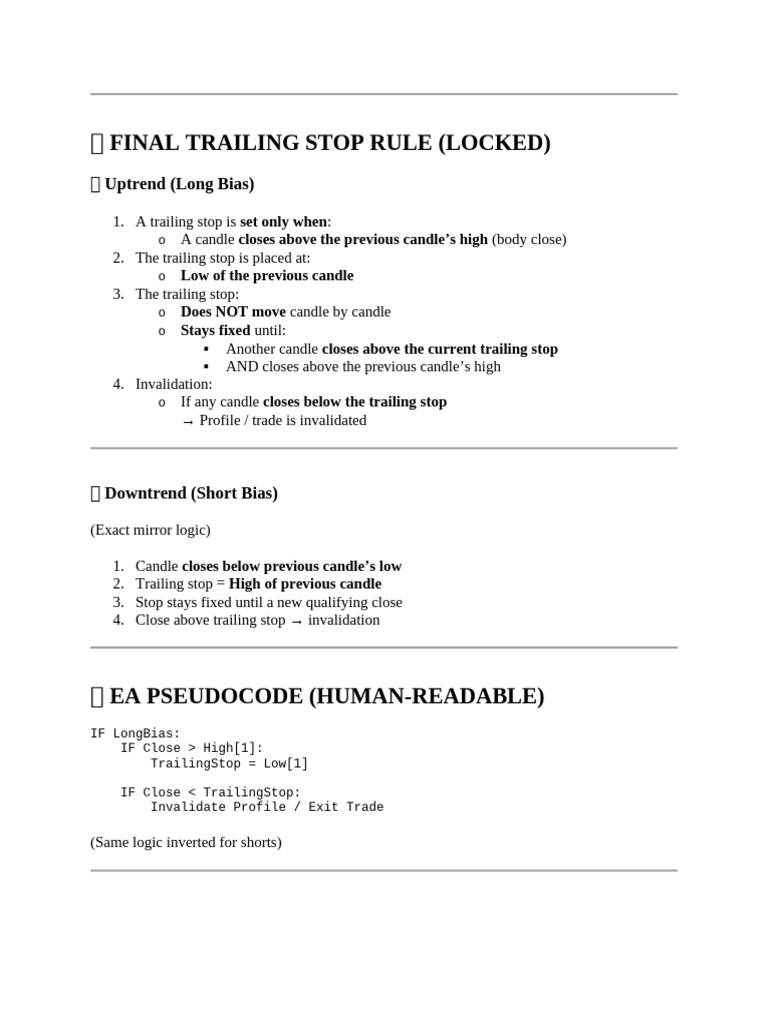 Final Trailing Stop Rule | PDF