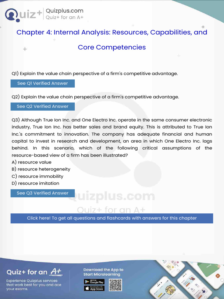 Explain The Value Chain Perspective of A Firms Competitive Advantage | PDF