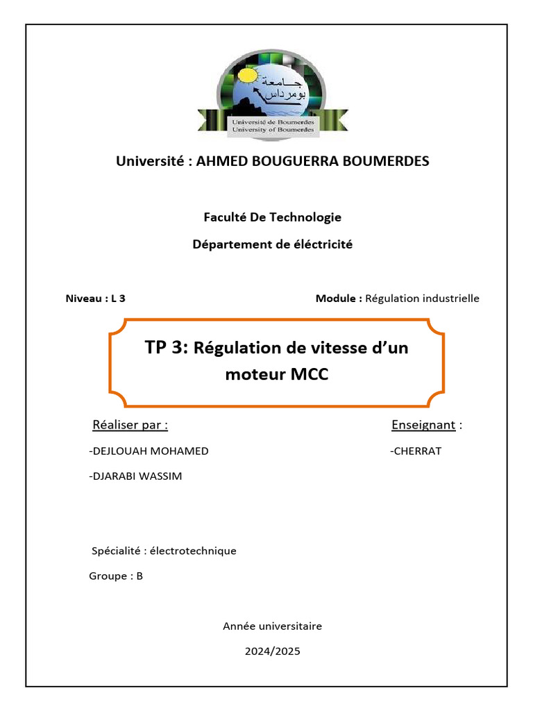 TP 3 Régulation | PDF