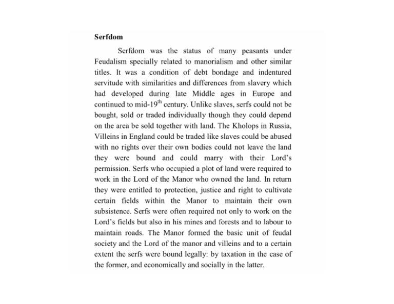 Serfdom | PDF