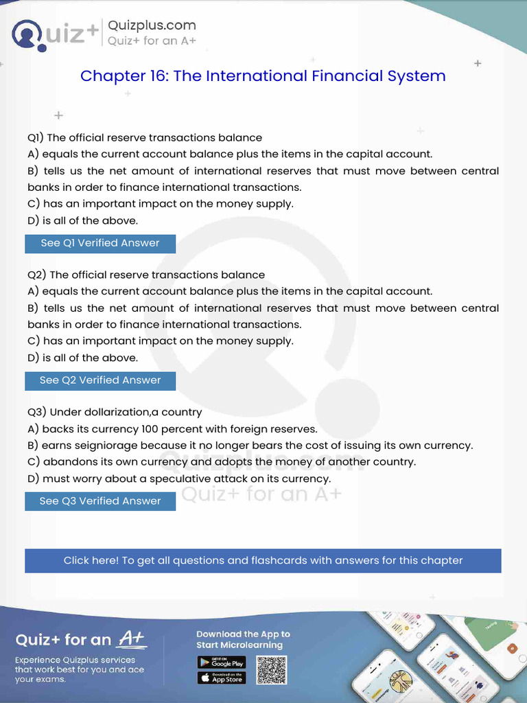 The Official Reserve Transactions Balance | PDF
