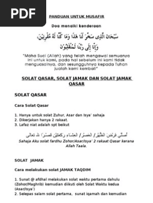 Solat Qasar Jamak Shalat Perilaku Dan Pengalaman Islam