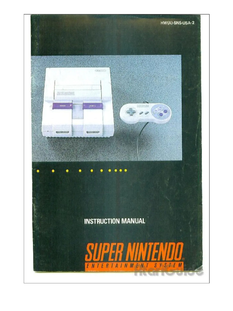 Manual de Usuario Nintendo SNES (21 Páginas) | PDF