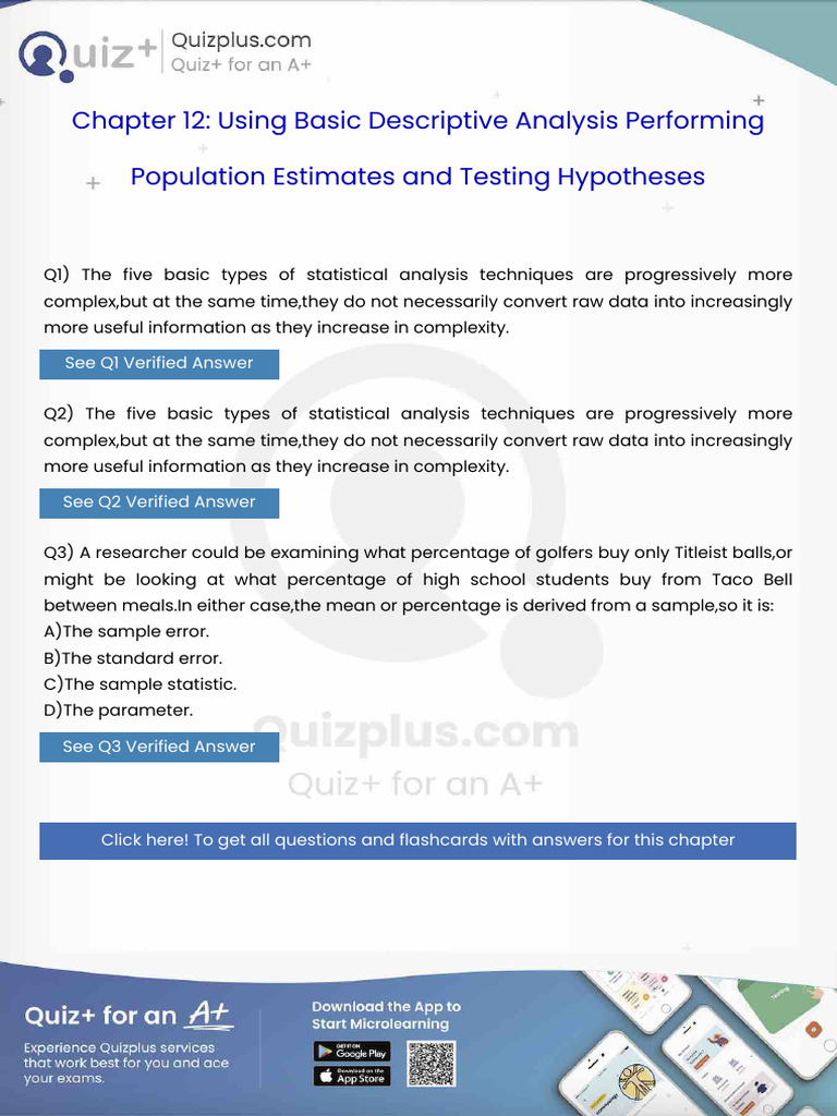 The Five Basic Types of Statistical Analysis Techniques Are ...