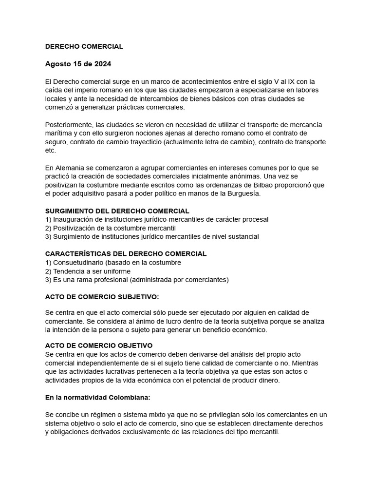 Derecho Comercial | PDF