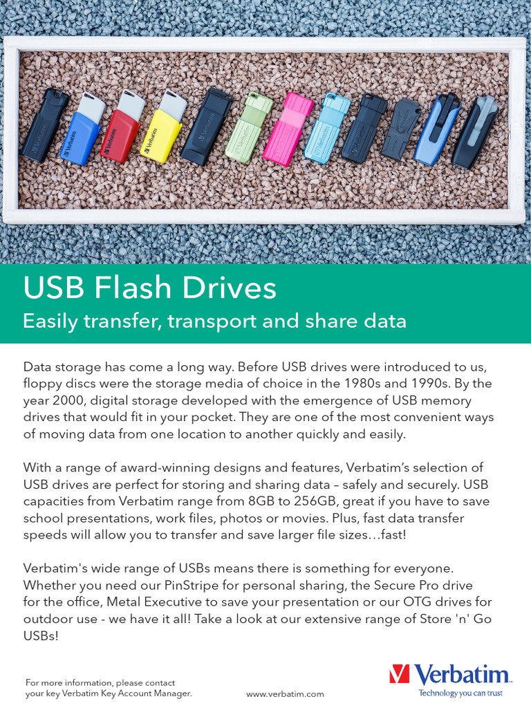 USB Flash Drives: Easily Transfer, Transport and Share Data | PDF