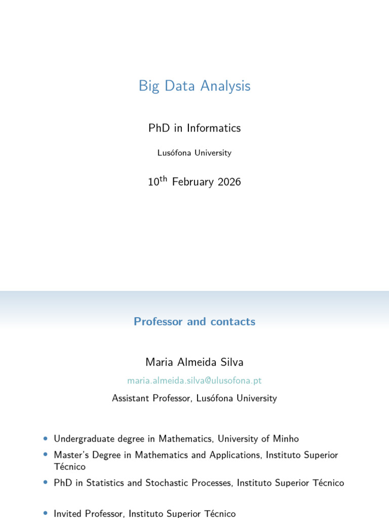 Big Data Analysis: PHD in Informatics | PDF