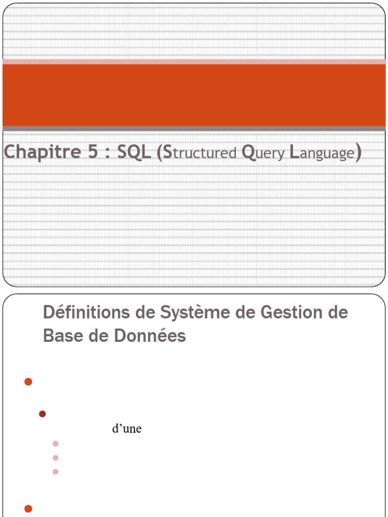 Chap5 BD SQL | PDF | SQL | Bases de données