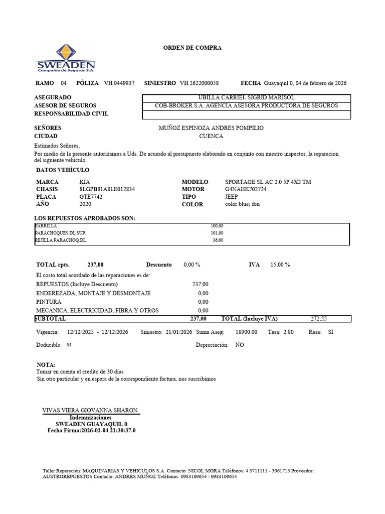 Orden Rep Araci on 0426220000585 | PDF | Vehículo de motor | Coche