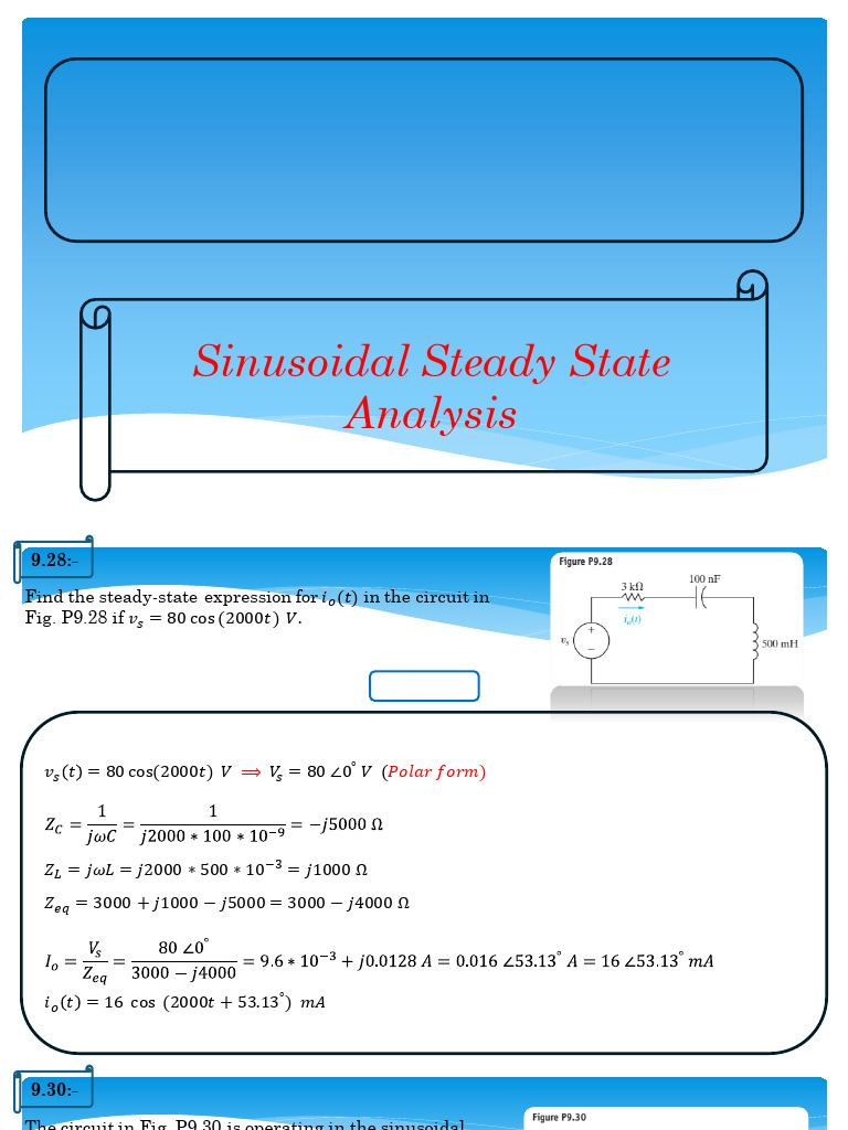 Section 1 (Sinusoidal Steady State Analysis) | PDF