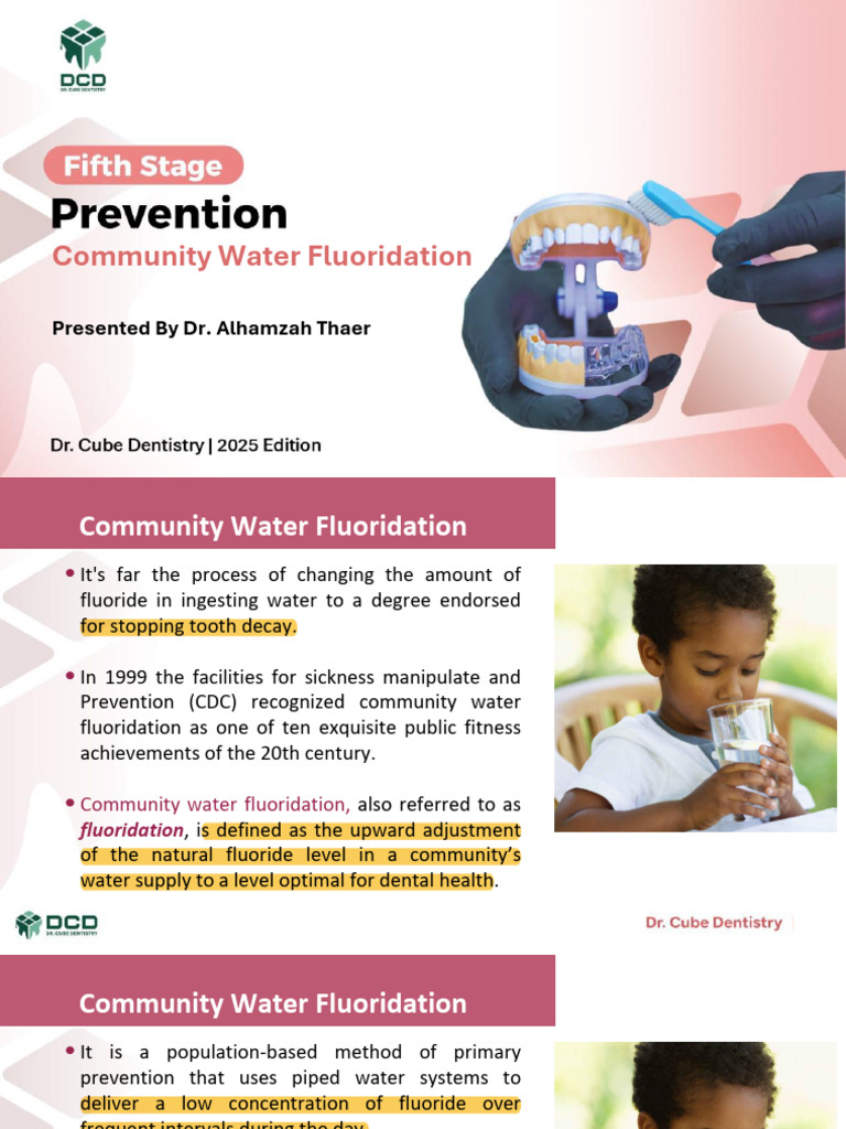 Prevention Lec.3 Community Water Fluoridation | PDF