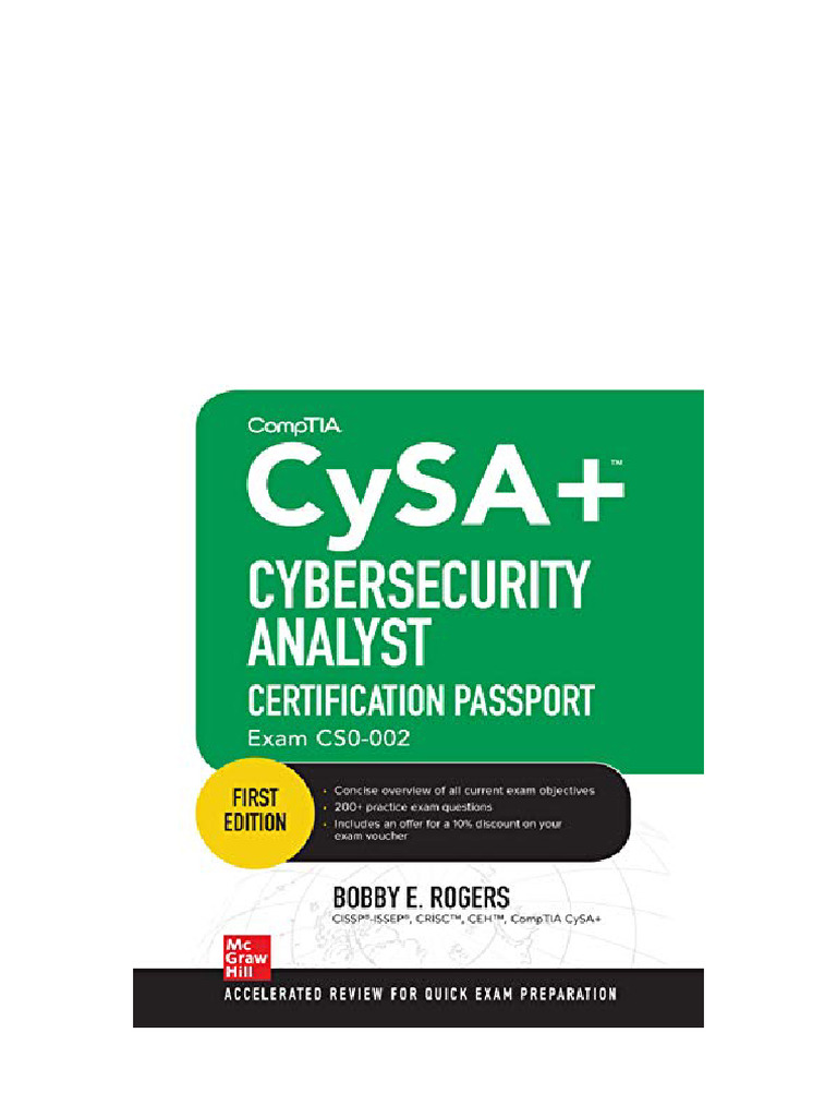 CompTIA CySA+ Cybersecurity Analyst Certification Passport Exam CS0-002 ...