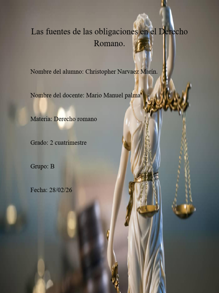 Ensayo Sobre Los Las Fuentes de Las Obligaciones en El Derecho Romano ...