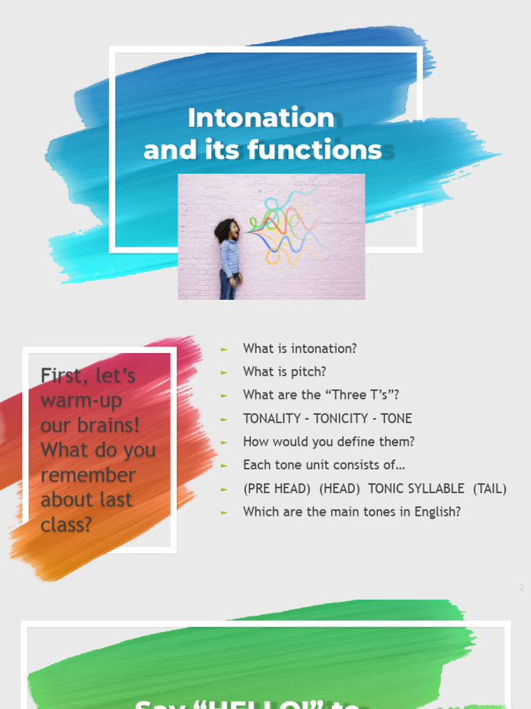 Intonation and Its Functions F&F II 2024 | PDF